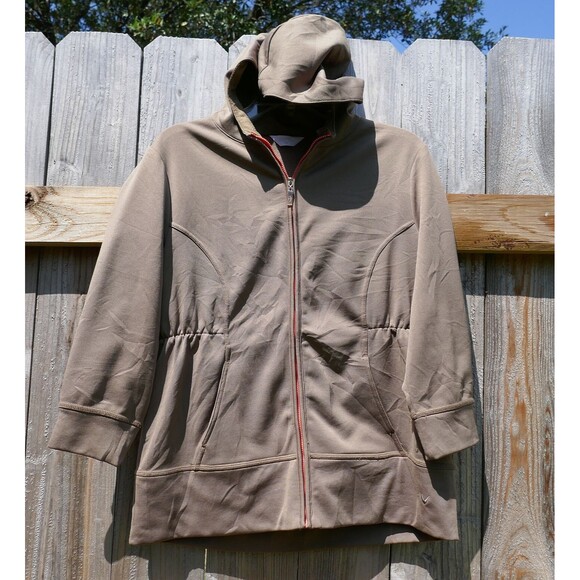Callaway Women's Brown Golf Full Zip 3/4 Sleeves Hooded Jacket Size Large - Picture 1 of 10